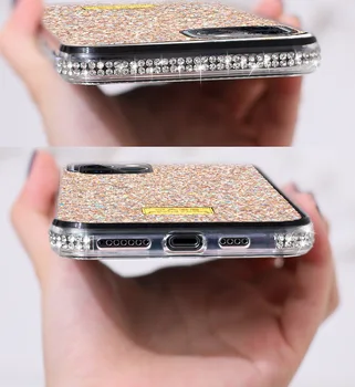 10pcs Bleščice Bling Diamond Nosorogovo mobilni telefon Primeru Za iPhone 12 Pro mini XS Max 11 XR 8 7 Plus Primerih Zaščitni Pokrov Zajema