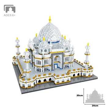 Mesto Gradnje, Mini Opeke Svetu Arhitekture Taj Mahal Palace Model 3950Pcs Diamond gradniki Igrače Otrok Darilo