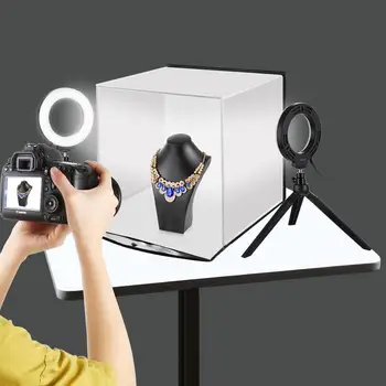 PULUZ 30 cm Softbox Polje Svetlobe LED Photo Studio Lightbox &6 Barvno Kulise&4.6 palčni Obroč Svetlobe Kompleti Za Fotograranje Fotograranje Šotor