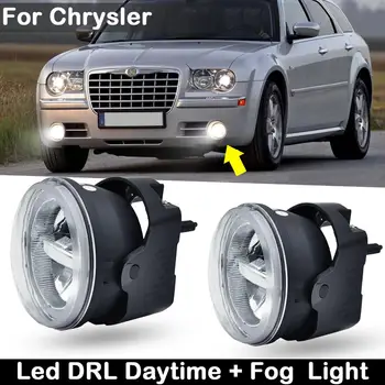 2pcs Za Chrysler 300 Base Limuzina 300C Limuzina 2-V-1 Visoko Svetlost Bela LED DRL Dnevnih Luči In Vožnje Meglo Lučka