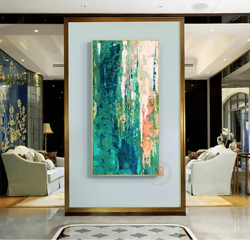 Abstraktno slikarstvo dekor stensko slikarstvo za dnevne sobe, velike vertikalne sodobne dom dekoracijo ročno oljna slika na platnu