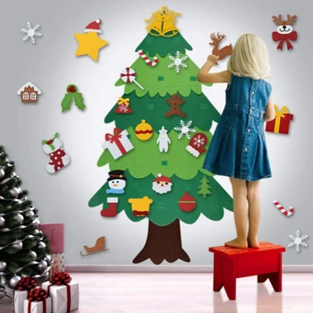 Otroci DIY Čutiti Božično Drevo Božično Dekoracijo za Otroka Doma Novo Leto, Darila, Božični Okraski Božiček Božič Počutil Drevo
