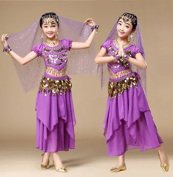 Fant Dekleta Ples Trebuh Kostum Nastavite Otroci Indijske Plesne Kostume Za Dekleta Uspešnosti Otrok Dekle Bellydance Dekle Egipt Ples