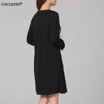 COCOEPPS 7XL 8XL 2020 Pomlad Plus velikost Bombaž Svoboden T-Shirt Obleko Ženske Priložnostne Tiskanja Obleko 5XL 6XL Velikosti Mini T-Shirt Obleko