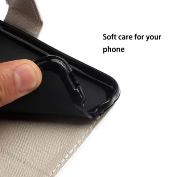 Sova, ki je Naslikal primeru Telefon za Samsung Galaxy S8 S9 S10 Plus Risanka Usnjene Denarnice Pokrovček za Samsung S5 S6 S7 Rob S10E Knjiga primerov