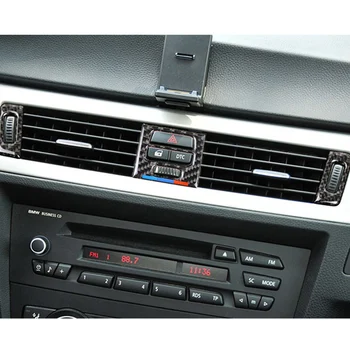 Ogljikovih Vlaken Za BMW E90 E92 E93 Centralna klimatska Naprava Vtičnica Vtičnica nadzorni Plošči Zvočnik plošča Dekoracijo M Dodatki