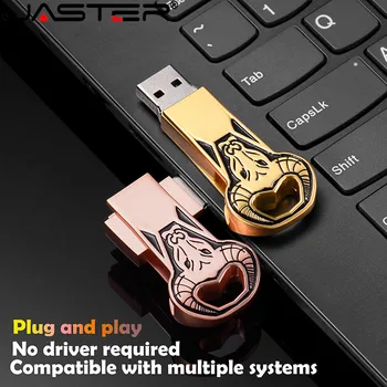 Memory-Stick USB3.0 Pero Voznik Flash-Drive 360° Obračanje design Usb JASTER Kovinski Bika Glavo-Darilo 16GB 8GB 64GB