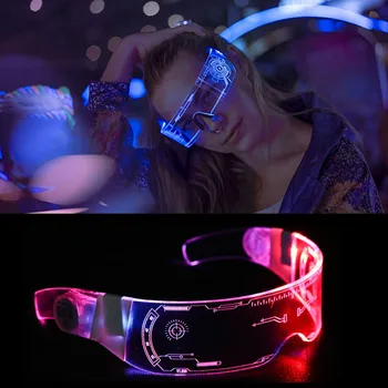 LED Svetlobna Očala Futuristično Elektronski Ščitnik Očala sveti Očala Prop za noč Čarovnic Festival Uspešnosti