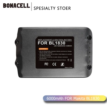 Bonacell BL1860 Polnilna Baterija 18 V 6000mAh Litij-ion baterija za Makita Baterija 18v BL1840 BL1850 BL1830 BL1860B LXT 400 L70