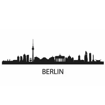 BERLIN Skyline Nalepko Stenske Nalepke, Vinilne Nalepke Dekor Zidana Umetnosti Dnevna Soba Dekoracijo Doma Točko Skyline vinilna
