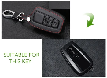 Avto Ključ Primeru Usnje Smart Remote Fob Lupini Kritje Keychain Imetnik Tipko Vrečko za Toyota CHR Camry Hibridni Prius Prado Land Cruiser