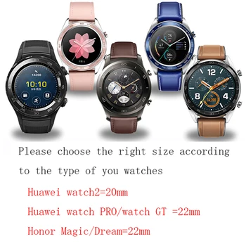 Pravega usnja watchband 20 mm 22 mm black brown manšeta, ki je Primerna za Huawei watch2 pro3 GT pametno gledati dodatki