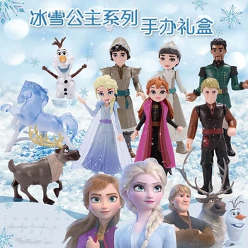 2020 Disney 9PCS Igrače, Zamrznjeno 2 Princesa Anna Elsa Kristoff Sven Olaf figuric Model Lutke Otroci Zbirka Božična Darila
