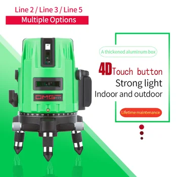 OMG 5 Linijo 6 liPoints Zeleni Laser Ravni Self-izravnavo Horizontalne&Navpično 360-Stopinjski Prilagoditev Višje litijeva baterija