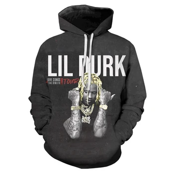Lil Durk 3D Tiskanih Hoodie Rapper Moških in Žensk, Hip Hop Sweatshirts Moda Ulica Pulover za Prosti čas Hooded Vrhovi