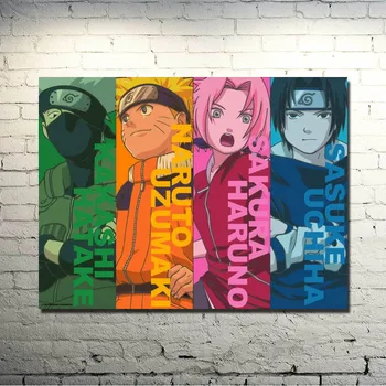 Naruto FILM Art Svile Plakat 13x18 24x32 Palčni Anime Slike Uzumaki Naruto Sasuke Kakashi za Stenski Dekor 033