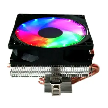 CPU Hladilnik 2 Baker Toplotne Cevi 4Pin CPU Hladilni Ventilator s 5 Barv Svetlobe za LGA 1151/1155/1156/AM2+/AM3+/AM4