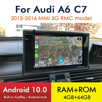 Android 10 8 Core 4+64 G Za Audi A6 S6 C7 4G 2012~2016 2017 2018 RMC MMI 3G Avto Večpredstavnostna Igra Radio, DVD Predvajalnik, GPS Navigacija