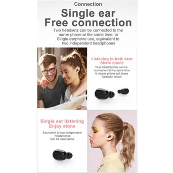 Bluetooth 5.0 TWS Brezžične Slušalke z Dvojno Čepkov Glasbo, Šport Slušalke 9D Zvok w/ Polnjenje Polje za Samsung Telefone Android, iPhone