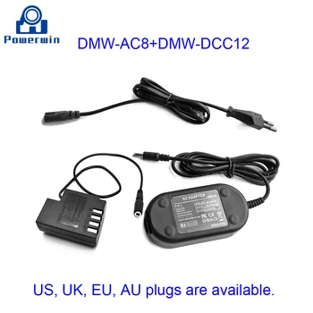 Powerwin DMW-AC8+ DMW-DCC12 AC8 DCC12 Moč Camera Adapter za Polnilnik Lutke Spojnik Baterija za DMC-GH3 GH4 GH5 GH3K GH4K