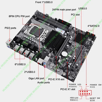 Blagovne znamke matično ploščo na prodajo HUANANZHI X58 matično ploščo s CPU Intel Xeon X5675 3.06 GHz z hladilnik 8G(2*4G) DDR3 REG ECC pomnilnik