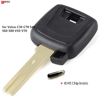Keyecu Smart Transponder Čip Ključ za Vžig S ID48 Čip za Volvo S80 S60 V70 XC70 XC90 2004-2011