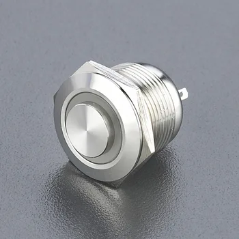 19 mm anti vdandal stikalo za LED iz nerjavečega jekla pritisni gumb nepremočljiva kratkotrajno Visoko krog 1NO osvetljen obroč