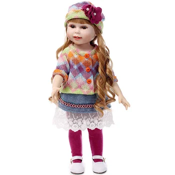 AMERIŠKI PRINCESA 18 inch dekle lutka za otroke, igrače, blond dolgih las klobuk/oblačila/obutev visoke kakovosti bonecas