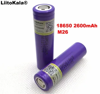 2 KOS.. Liitokala Prvotne M26 2600 mAh 10A 18650 Li-Ion Polnilne Baterije Varno Moč za Ecig / scoo