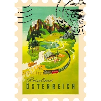Avstrija spominek magnet letnik turistični plakat