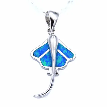 Ocean Blue Manta Stingray Ray Ribe Opal Obesek z Ustvarili Opal