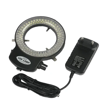 Nastavljiv 6500K 144 LED Obroč Svetlobe EU Plug Lučka Za Industrijo Stereo Mikroskop Digitalni Fotoaparat Lupo 110V-240V Ac
