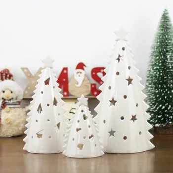 Nova Evropa Bele Keramične Votlo Drevo Svijećnjak Porcelana Drevo Figur Doma, Poroka Dekoracija Dodatna Oprema Božični Dekor