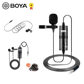 BOYA S-M1DM M1 LM10 Avdio Video Zapis Lavalier Mikrofon Posnetek Na Mic za pametni telefon DSLR fotoaparat Podcast Kamera Snemalnik