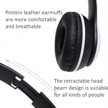 P47 Brezžični Čelade Zložljive Bluetooth Slušalke šumov Hifi Stereo Čepkov z Mikrofonom Slušalke Vrečko za Darilo Otrok