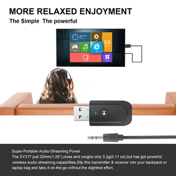 LCD Zaslon USB Ključ Bluetooth 5.0 Avdio Sprejemnik Oddajnik 3 IN1 3,5 mm Mini Priključek AUX USB Brezžični Adaptador za TV Car PC