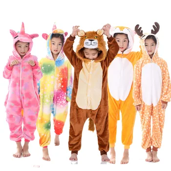 Pozimi Flanela Fantje, Otroci Pižame Cosplay CartoonPajamas Otrok Sleepwear Živali Pajama Pijama Unicornio Nina