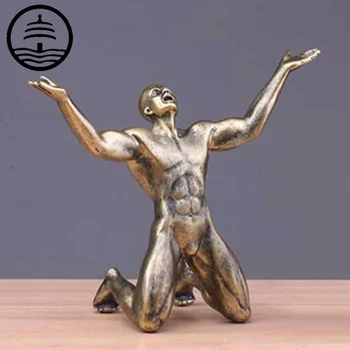 Bao Guang Ta Geometrijski Sodobno Kiparstvo Preprosto Smolo Gibanje Ljudi, Kipi Cafe Dekoracijo Doma Dekor Povzetek Figurice A2320
