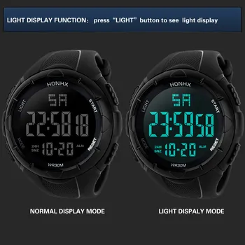 HONHX Luksuzne blagovne Znamke Mens Športne Ure Potop 50m Zaslon rezanje Digitalni LED Vojaške Straže Moških Priložnostne Elektronske Ročne ure