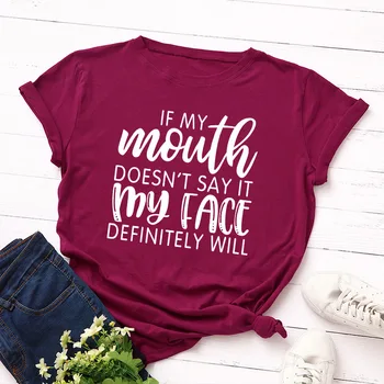 Če Moja Usta Ženske Tshirt Bombaž Priložnostne Smešno Majica Lady Dekle Moda Grafični Tees T-Majice