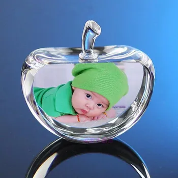 Kristalno Steklo Apple Žogo Model Foto Meri DIY 60 mm Visoko Kakovostnih Otroka Družino Obletnico Poroke, Foto Album Love spominkov