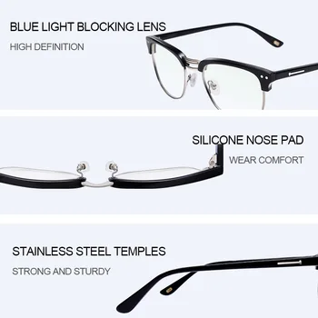 VEGOOS Igralna Očala za Moške Anti Modri Žarki Računalnik Očala Svetlobe Blokiranje Optični Okvir Kratkovidnost Spektakel