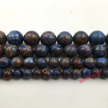 Naravni Kamen Kroglice Krog Lapis Lazuli Modra Noro Čipke Agates 6 8 10 12 MM Diy Modni Nakit Osnovo Za Ogrlico, Zapestnico, zaradi Česar