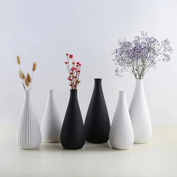 Sodobno keramično vazo namizni črno in belo, suho cvet posodo doma dekoracijo darilo, poročni namizna MJ710
