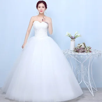 Popodion poročno obleko plus velikost nevesta obleko čipke brez naramnic poroka oblek vestido de noiva WED90528
