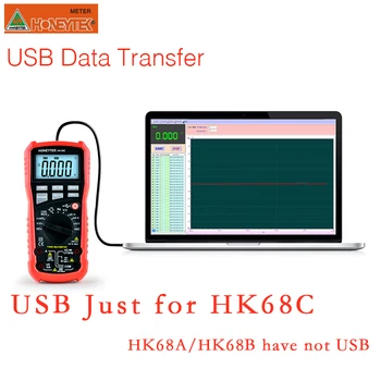 KUAIQU HK68C USB True RMS Multimeter ESR Meter Digitalni Multimeter Tester Profesionalni Merilnik Kapacitivnosti Avometer Kontinuiteto Test