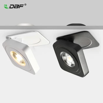[DBF]Zložljive LED Stropni Vgradni Downlight, 5W 7W 10W Ultra-tanek Kvadratnih 360 Kota Prilagoditev 3000K/4000K/6000K Strop Spot Luči