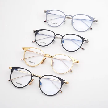 Thom Brand New York Titanove Zlitine Očala Okvirji Moški Ženske TBX814 Optični Krog Eye Glasses Moški Ženske z Original Škatlo