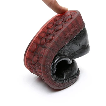 CEYANEAO Priložnostne čevlji izdelani iz pravega usnja na ravno edini; vožnjo čevlji brez cvet tiskanja zaprtje; ženske moccasins