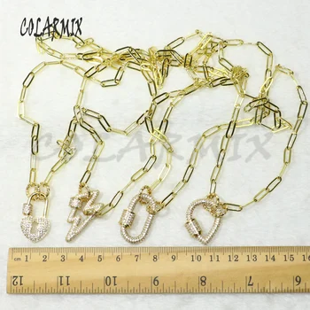 5 pramenov Kristalno obeski ogrlica vijakov zaponko ogrlica kubičnih cirkon obeski dodatki za ženske, modni nakit 50320